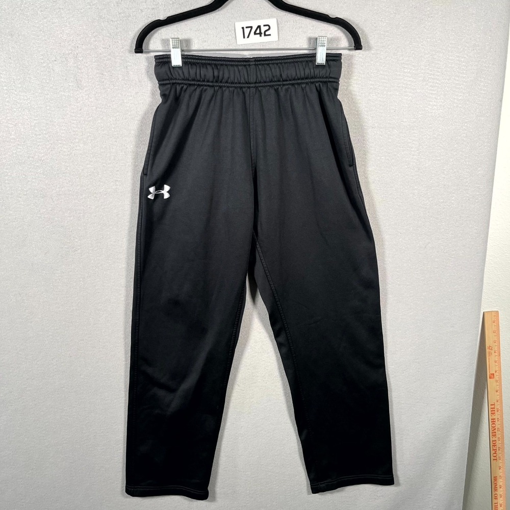 Under Armour Sweatpants Mens S Black Heat Gear Loose Fit Fleece Lined Athletic